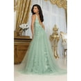 thumbnail image 4 of Royal Queen RQ8031 Juniors Womens A-line Sleeveless Tulle Evening Long Gown, 4 of 6