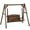 Carbonized, variant on Outsunny 6.5' Outdoor Loveseat 2 Person Wood Porch Swing Natural Wood