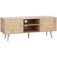 thumbnail image 1 of Soporte de TV VEVOR Rattan para TV de 55 pulgadas con estantes ajustables, 1 of 9
