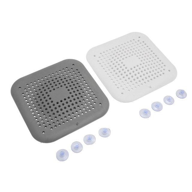 Shower Drain Cover Hair Catcher, Multi Situation Use Flat Silicone Sink Strainer Powerful Suction Cups 4 Sets For Kitchen