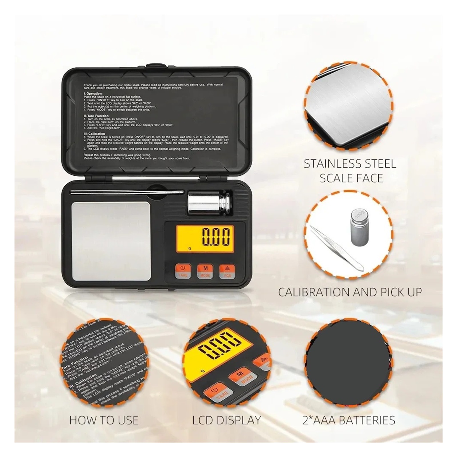 Pocket Scale Precision Digital Electronic Gold Jewelry Carat Diamond Balance Mini Scales Weighing