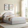 thumbnail image 2 of Platform Bed Frame, Full Size, Grey Gray, Fabric, Bedroom, Modern Contemporary HB36782, 2 of 9