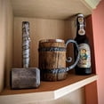 thumbnail image 4 of 1PCS Viking Wood Style Beer Mug Simulation Wooden Barrel Beer Cup Double Wall Drinking, 4 of 5