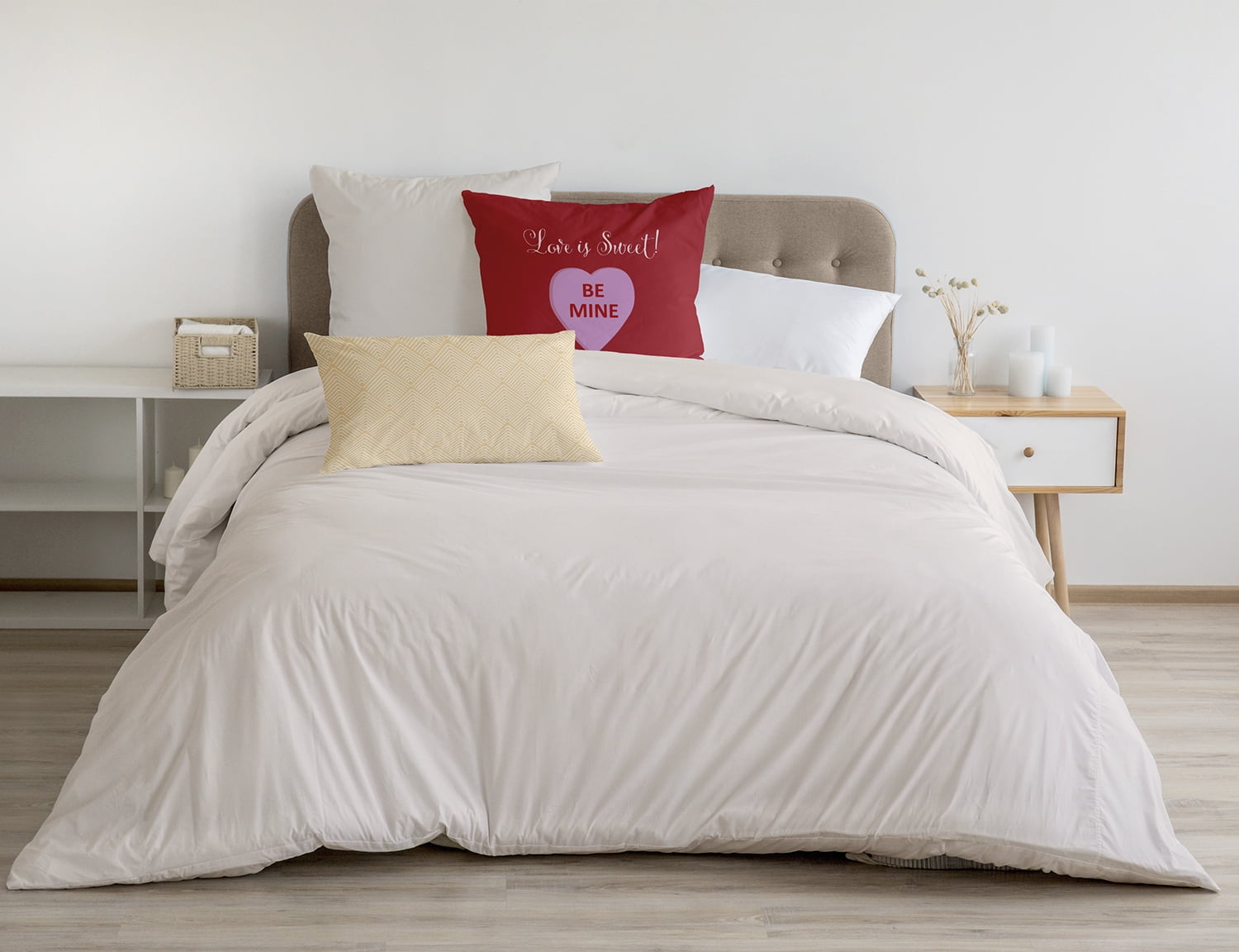 18" x 18" Simply Daisy Love Is Sweet Polyester Accent Pillow, Buddah Qty 1