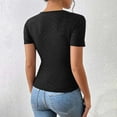 thumbnail image 5 of Ltctricy Summer Tops for women trendy eyelet embroidered crossover v neck side button ruched slim t shirts going out blouses, 5 of 6