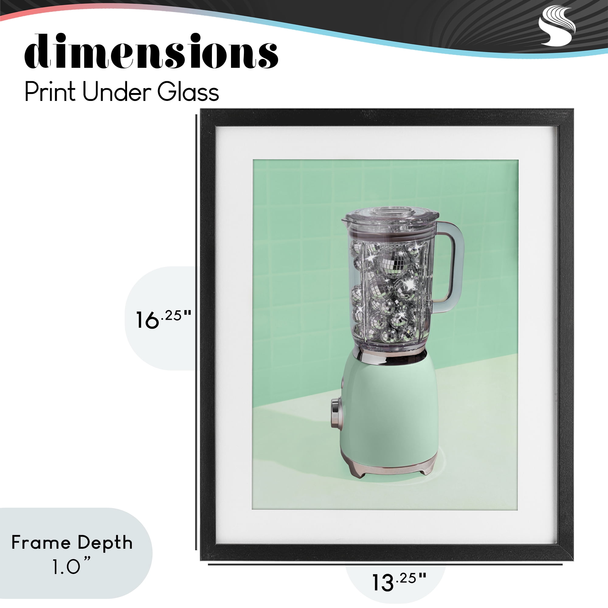 Stupell Industries Disco Drink Blender over Green Black Framed Print Under Glass, design by LISH Creative
