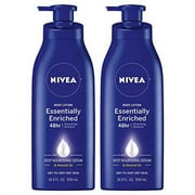 NIVEA Essentially Enriched Body Lotion for Dry Skin, Pack of 2, 16.9 Fl Oz Pump Bottles