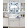 thumbnail image 3 of Coastal Whale Swag Curtains for Living Room/Bedroom Windows, Nautical Ocean Shells Seaweed Coral Kitchen Curtains and Valances Set 36 Inch Length, Light Filtering Swags Valance Curtain Panels, 3 of 5
