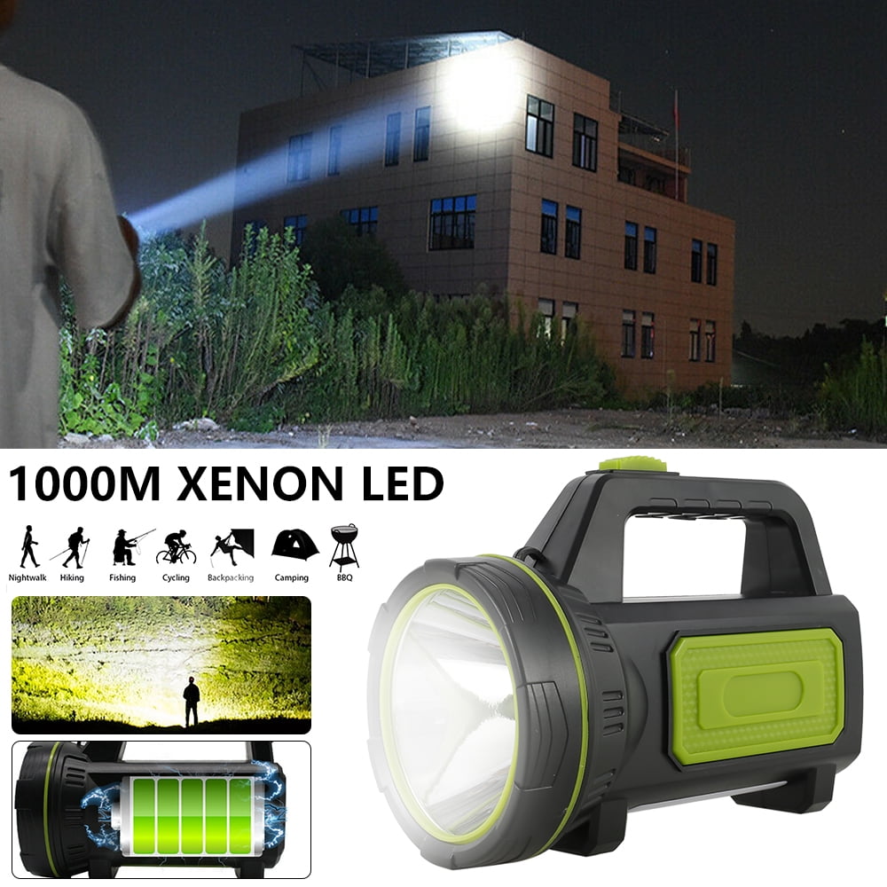 LED Bright Flashlight Rechargeable Searchlight Ultra-Bright Outdoor Fishing Multi-function Portable Mine Light Home 1000m Long Range Shot s/USB Interface