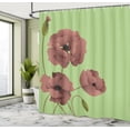 thumbnail image 4 of Ambesonne Floral Shower Curtain, Poppy Flowers Buds Pastoral, 69"Wx84"L, Pictachio Green, 4 of 4