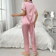 thumbnail image 6 of Njagoc3 Women's Short Sleeve Polka Dot Pajama Set - Patterned, Feminine Style, Summer & Sleep Wear, 6 of 6