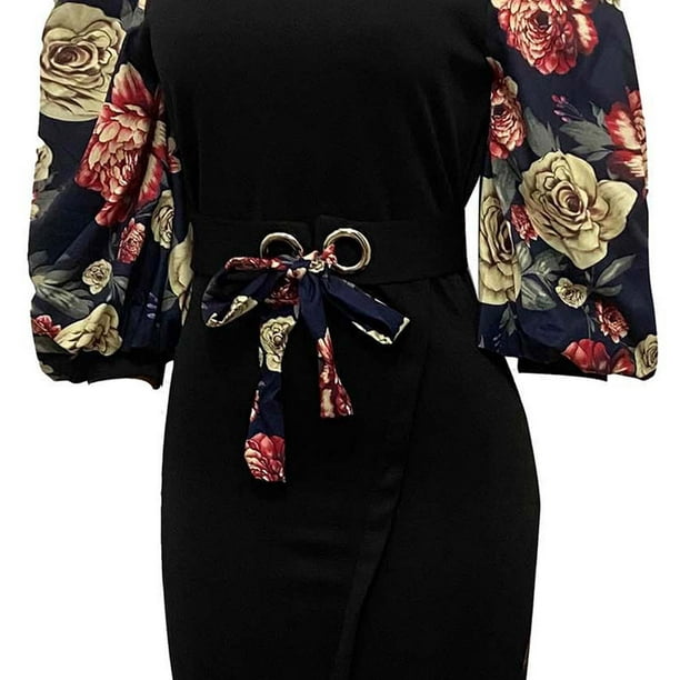 jovati Womens Plus Size Tops Women Fashion Casual Floral Printing Bubble  Mid-Length Sleeve Plus Size Dress Plus Size Womens Tops Womens Tops Plus  Size
