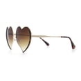 thumbnail image 6 of Womens Cute Bubbly Heart Shape Metal Rim Retro Lolita Sunglasses Gold Tortoise - Brown, 6 of 8