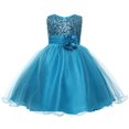 thumbnail image 1 of Vestido con lentejuelas flor falda larga lazo falda infantil malla regalo ropa niña vestido, 1 of 6