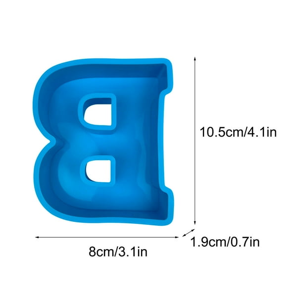 Alfabeto Pastel Hornear Molde Inglés Letra Molde 3D, Silicona Reutilizable para Vela Cera Jabón Resina Arte