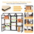 thumbnail image 4 of AUU Large Wooden Outdoor Catio with 2 Plant Stands, Multi-Level Cat Playpen, Weather-Resistant Roof, Resting Box, Climbing Ramps & Wire Mesh for Backyard Patio, 4 of 15