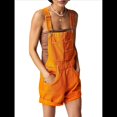 thumbnail image 1 of Pantalones Cortos Vaqueros para Mujer, de Verano Informales, Holgados, Ajustables, con Tirantes. Naranja XL, 1 of 8