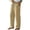 Khaki, variant on Bovxnpu Mens Cotton Linen Pants Beach Work Loungewear Trousers Men Linen Beach Pants Solid Loose Straight Leg Drawstring Outdoor Pants