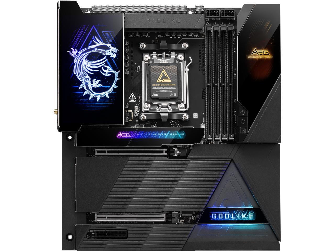 MSI MEG X870E GODLIKE Gaming Desktop Motherboard - AMD X870E Chipset - Socket AM5 - Extended ATX (megx870egodlike)