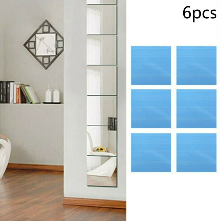 White Plastic Self-Adhesive Mirror Wall Sticker, For Bathroom at