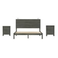 thumbnail image 4 of Newest 3-Pieces Bedroom Sets, Full Size Farmhouse Platform Bed with Two Bedside Lights, 2-Drawer Nightstand, Antique Gray, 4 of 10