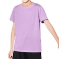 thumbnail image 2 of CYRBOKO Girls Athletic T-Shirts, Summer Short Sleeve Quick-dry Casual Girl's Sportswear Purple Size 12-14 T, 2 of 5