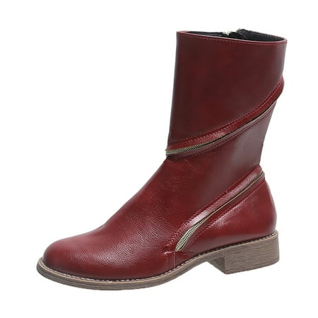 

Ki-8Jcud Platform Knee High Boots For Women Women Middle Barrel Boots Square Heel Fashion Boots Short Boots Comfortable Thick Heel Suede Women Short Boots Boots With Heels For Women Fashion Heel Boo