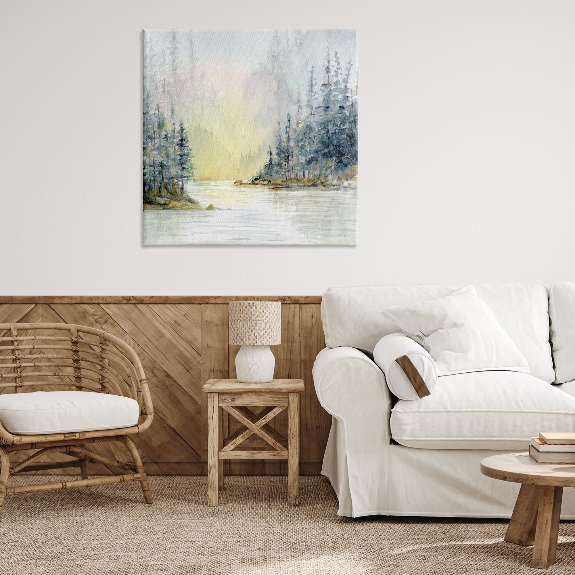 Stupell Industries Winter Woodland Scene Landscape & Nature Painting Wrapped Canvas Art Print Wall Art, 36 x 36
