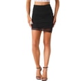 thumbnail image 1 of Falda de fiesta de malla con brillo metálico y encaje en el dobladillo, ajustada y corta, para mujeres INSPIRE CHIC, tamaño XS, color negro, 1 of 5
