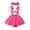 Pink, variant on Curuila Toddler Girls Jumpsuit With Headbands Fly Sleeve Ruffles Letter Prints Dress Square Neck Fashionable Bodysuits Pink Size 3-6 Months