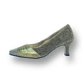 thumbnail image 3 of FLORAL Dolly Women's Wide Width Rhinestone Toe Cap Glittery Metallic Pump GOLD 12, 3 of 6