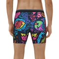thumbnail image 2 of Men's Boxer Briefs, Neon Graffiti Urban Art Soft and Breathable Mens Underwear Boxer Briefs With Widen Waist, 2 of 5