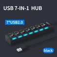 thumbnail image 3 of Multi Ports USB HUB 2.0 4/7 Ports Portable Super Speed 5Gbps Multiple USB Port Expander with Switches Power Adapter For PC, 3 of 6