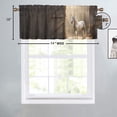 thumbnail image 4 of Farmhouse Horse Window Curtain Valances Rustic Barn Door Western Country Privacy Decorative Rod Pocket Short Window Valance Curtains 54 by 18 in, 1 Panel, 4 of 6