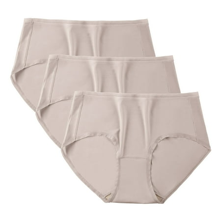 Under 10  Solid Color Women s Underwear  Cotton Grade  Comfortable Mid Waist  Breathable Bottom Pants  Waistband  Everyday Use  Seamless Design  Soft Fabric  Plus Size Women Shirts | Khaki L