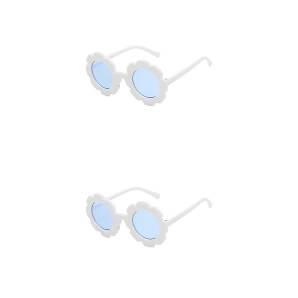 Sonducket Gafas para niños Gafas de girasol Adorable Protección Accesorios de ropa clásicos con marco adecuado Blanco Azul Blanco azul 2piezas Sonducket CBP277272