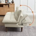 thumbnail image 3 of Convertible Sofa Bed 72″ Fabric Couch with Adjustable Backrest Loveseat Recliner Sleeper Living Room Furniture futon Set for Apartment Small Space, Beige, 3 of 18