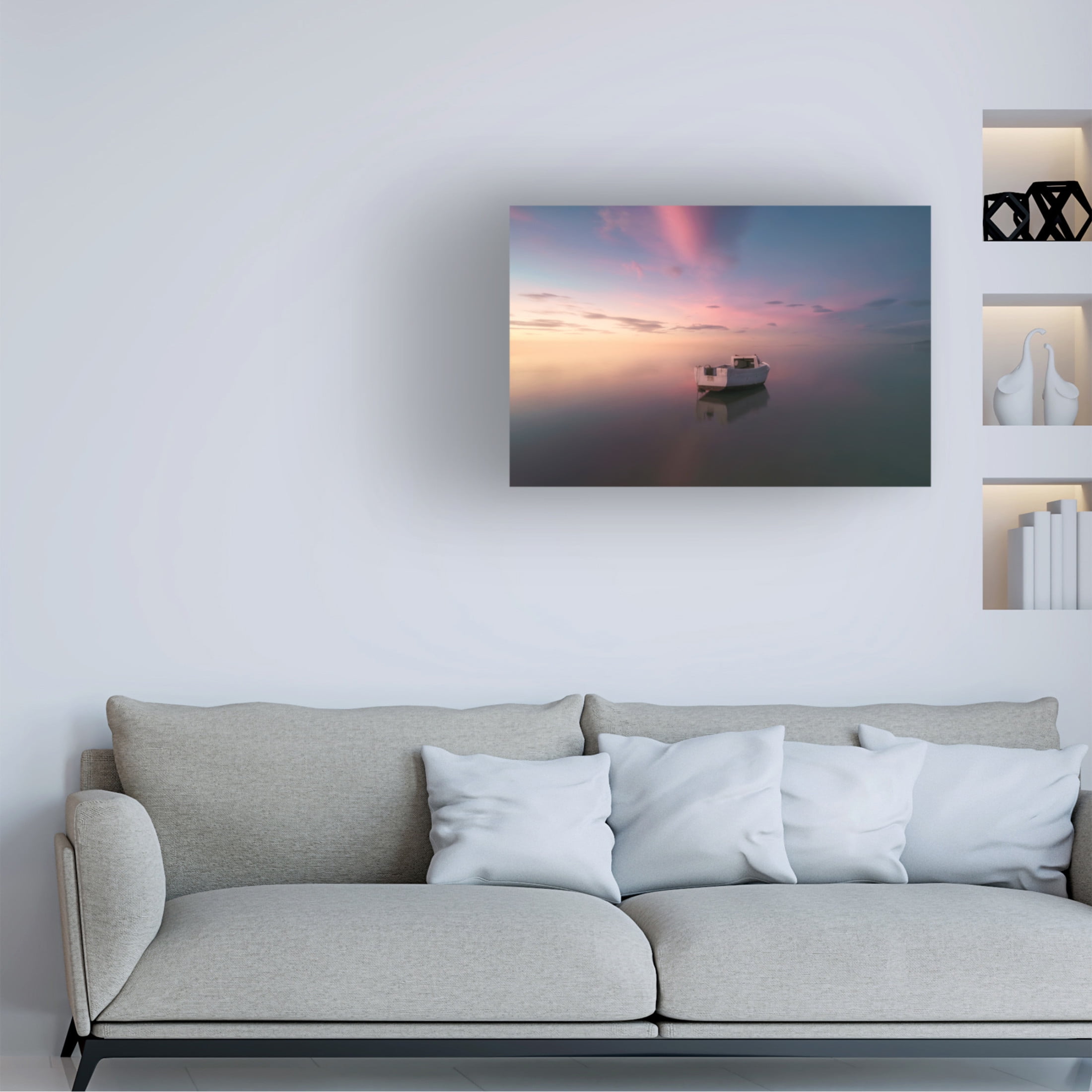 Canvas Wall Art - joanaduenas  'Tarragona Delta Del Ebre Alone' Wall Art for Living Room, Bedroom, or Office Décor by Trademark Fine Art - 24 x 16 Inches