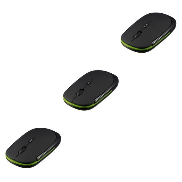 Wisewang 2 .4GHz Wireless Mouse Smooth Hand Feeling Slim USB Receiver Changeable 1600DPI Optical Gaming Mouse Black 3Set