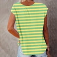 thumbnail image 4 of TKLPEHG Tops for Women Trendy Loose Casual Summer Round Neck Tshirts Short Sleeve T Shirts Lightweight Striped Print Graphic Tee Going Out Tops Blouse(Army Green,XXL), 4 of 6