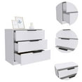 thumbnail image 5 of HomeRoots 28" White Manufactured Wood Three Drawer Dresser, 5 of 6