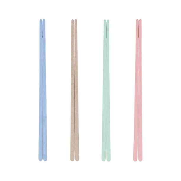 Palillos de plástico, 4 pares, reutilizables, para la cocina, para el hogar, para comidas diarias, antideslizantes, ergonómicos, para comida asiática, fideos y sushi, fáciles de limpiar, aptos para