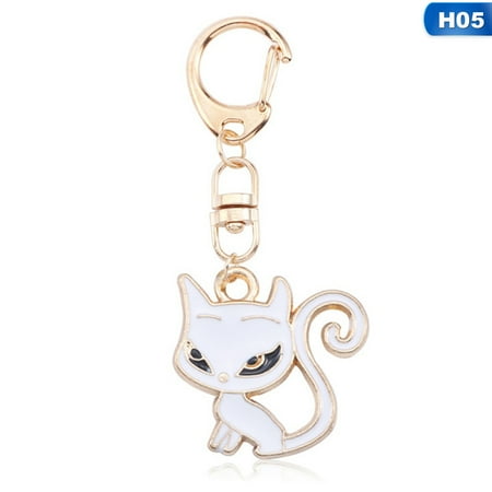 Ffx Keychain AkoaDa Cute Cat Kechain For Women DIY Anime Ainimal Kawaii Kitty Keychain Fox Mermaid Moon Metal Key Chain Jewelry Gift ()