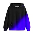 thumbnail image 7 of Boy's Printed Long Sleeve Hoodies Color Block Casual Sports Hooded Sweatshirts Pullover Tops Girls Sweatshirt Jacket Blue 13-14Y, 7 of 7