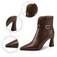 thumbnail image 6 of Women's Ankle Boots Stylish Pointed Toe Leather Ankle Boots With Zipper Detail And Stiletto High Heel For A Retro Comfortable Vibe, 6 of 9