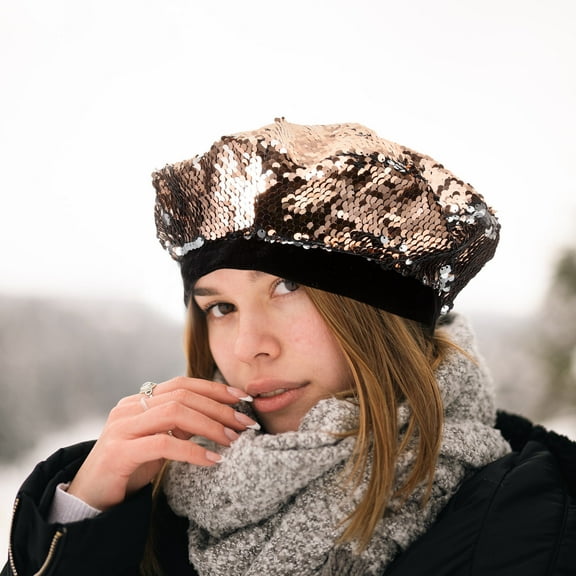 LOLIPPYY Women's Decorative French Beret Hat with Octagonal Design, 1 Piece for Special Celebrations