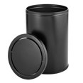 thumbnail image 6 of mDesign Small Round Metal 4.8 Gallon Covered Bathroom Swing Lid Trash Can, Black, 6 of 7