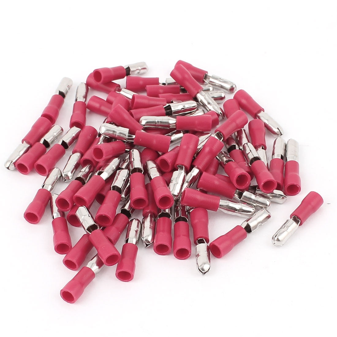 65Pcs Red Male Crimp Connector Insulated Round Terminals for Electrical