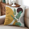 thumbnail image 4 of Bohemian Leaves Decorative Pillows Pillow Cover,Soft Pillow Cas Covers,linen Pillowcases Double-sided Printing for Sofa Couch Outdoor Decor,Decorative Set Of 2,20x20 Inches, 4 of 7