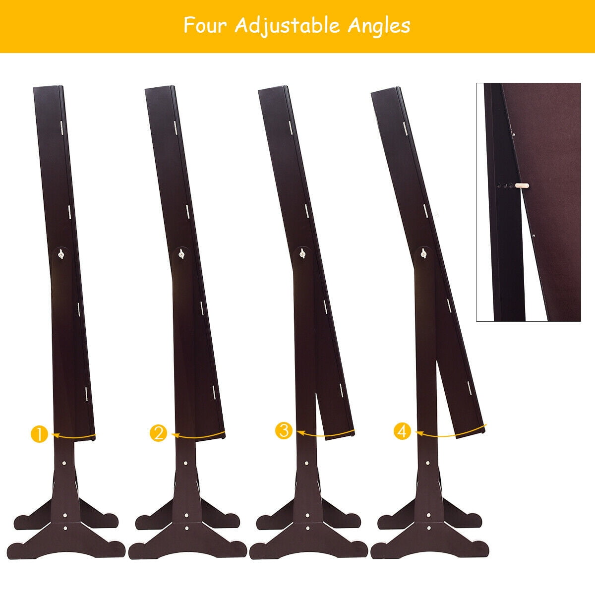 Buy Costway Mirrored Jewelry Organizer Storage Stand w/LED